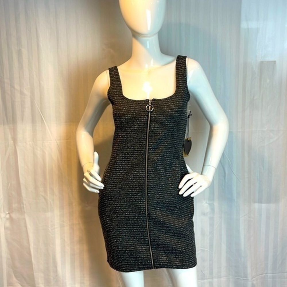 Popular Basics Bodycon Zip Up Mini Dress Size Large‎ RefI54